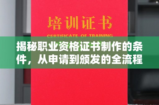 温州揭秘职业资格证书制作的条件，从申请到颁发的全流程解析